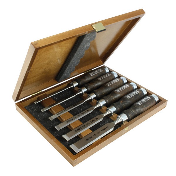 NAREX 853053 Set of bevel edge chisels, WOOD LINE PROFI - ชุดสิ่วรุ่น PROFI ในกล่องไม้ (Made in Czech Republic)