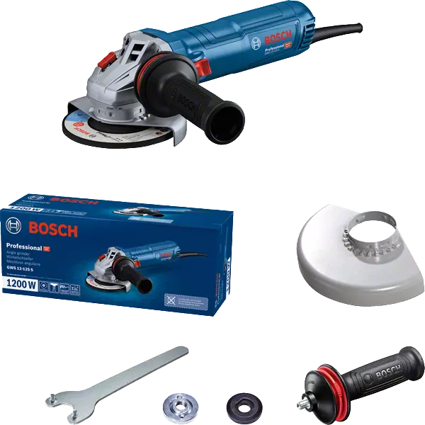 BOSCH GWS 12-125 S Angle Grinder - เครื่องเจียรไฟฟ้า หรือลูกหมูขนาด 5 นิ้ว ที่มีระบบป้องกันการดีดกลับ - 06013A60K0