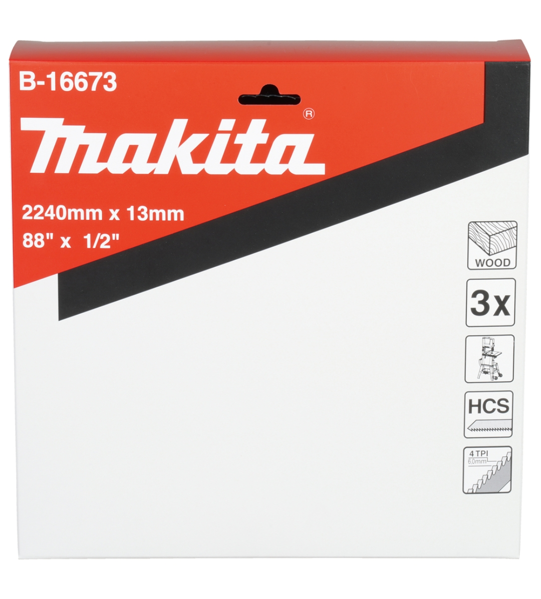 MAKITA B-16673 Bandsaw blades for Makita LB1200F, 13mm 4tpi - ใบเลื่อยสายพานขนาด 13มม 4ฟันต่อนิ้ว MAKITA รุ่น B-16673 สำหรับเลื่อยสายพานมากีต้า LB1200F