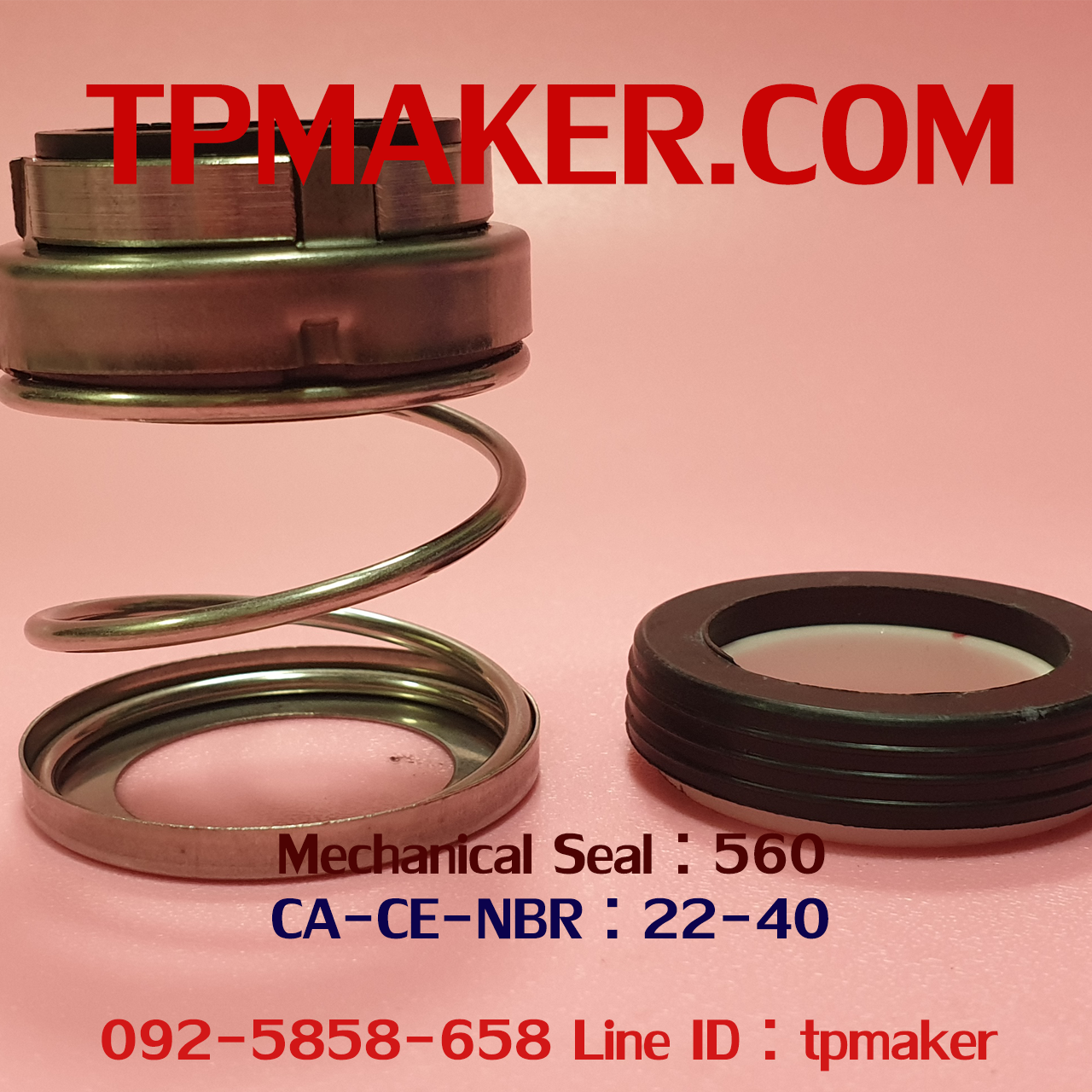 Mechanical Seal แมคคานิคอล ซีล : รุ่น560 สปริงตรง : 22-40 CA-CE-NBR