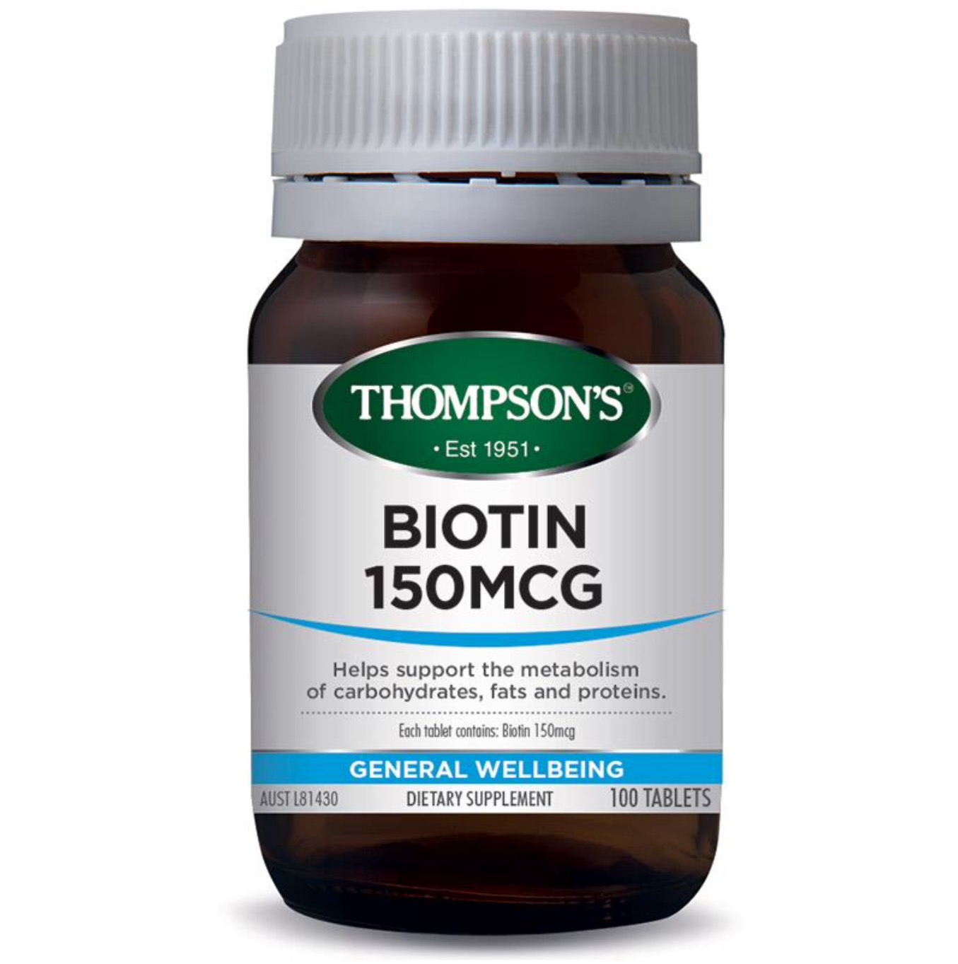 Thompson's Biotin 150mcg (100 เม็ด)