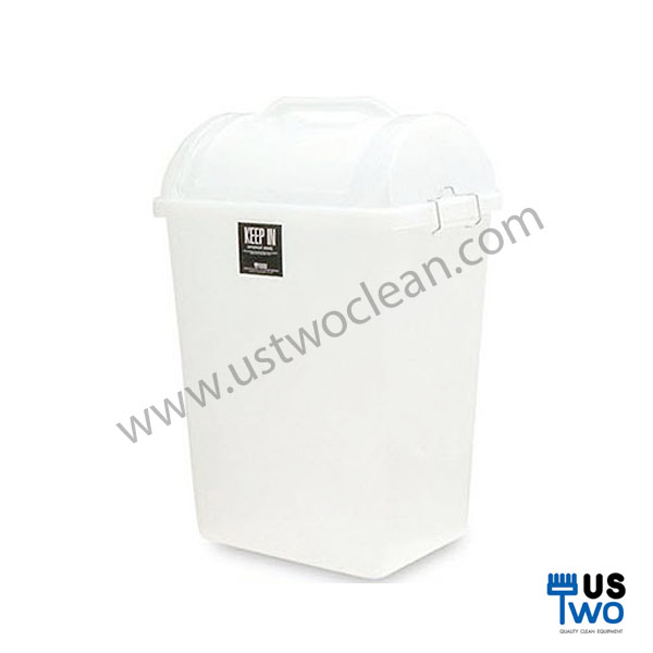 ถังขยะใส ทรงเหลี่ยม ฝาแกว่ง 42 ลิตร