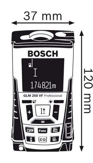 BOSCH GLM 250 VF 250m. Laser Measure - เครื่องวัดระยะด้วยเลเซอร์รุ่นสุดยอดของบ๊อชที่วัดได้ไกลถึง 250 ม. BOSCH รุ่น GLM 250 VF - 0601072FK0