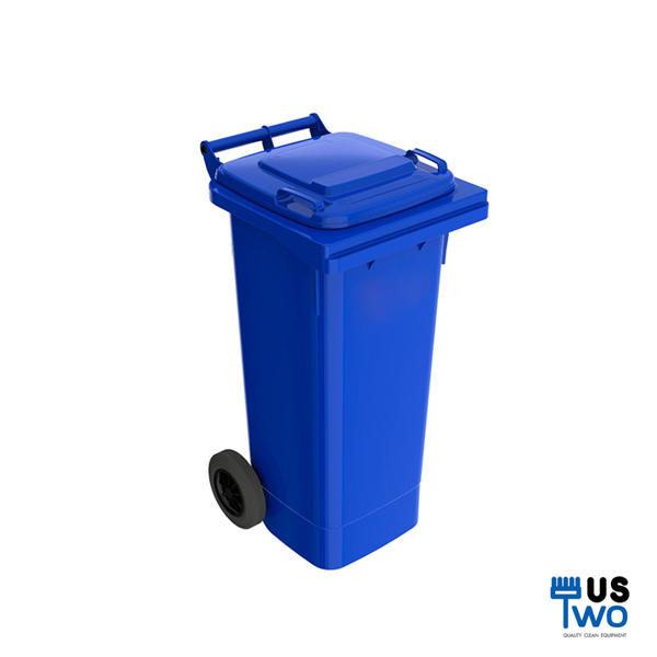 ถังขยะใหญ่พร้อมล้อเข็น 120 ลิตร ฝาเรียบ ไม่มีสกรีน