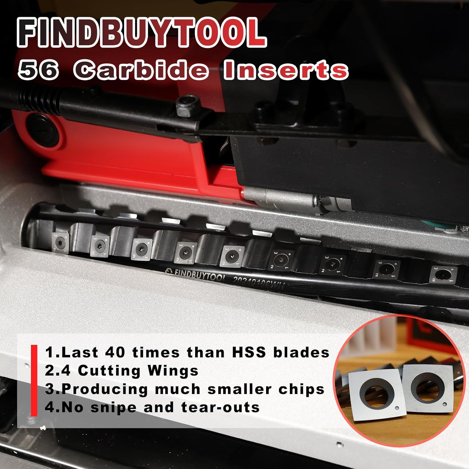 SIT TOOL X0046EXT4D - 13 inch Helical Cutterhead for Dewalt DW735 Planer, 56 Blades - ใบมีดเม็ดคาร์ไบด์คมเกลียวเฉือนไม้ 56 ใบ SIT TOOL รุ่น X0046EXT4D สำหรับเครื่องรีดไม้ ดีวอล์ท DW735 (สินค้าสั่งซื้อล่วงหน้า Pre-Order)