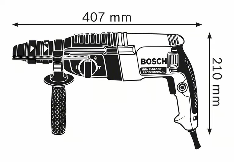 BOSCH GBH 2-26 DFR SDS-plus Rotary Hammer Drill - สว่านโรตารี่ SDS-plus Bosch รุ่น GBH 2-26 DFR Professional - 06115476A
