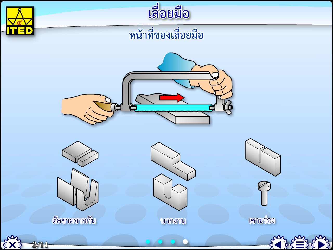 เลื่อยมือ (คู่มือการใช้สื่อ/สไลด์อิเล็กทรอนิกส์) ITED-MT 02024