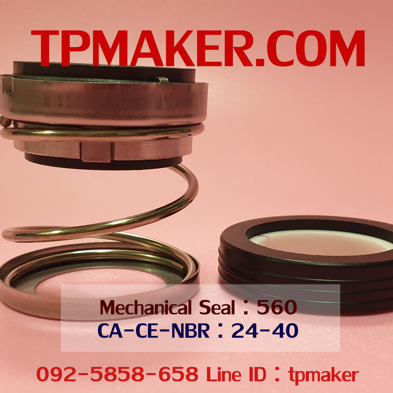 Mechanical Seal แมคคานิคอล ซีล : รุ่น560 สปริงตรง : 24-40 CA-CE-NBR