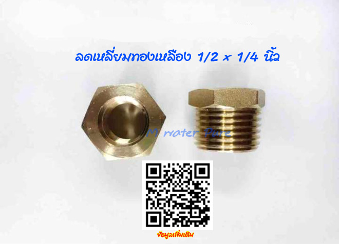 ลดเหลี่ยมทองเหลือง 1/2x1/4 นิ้ว