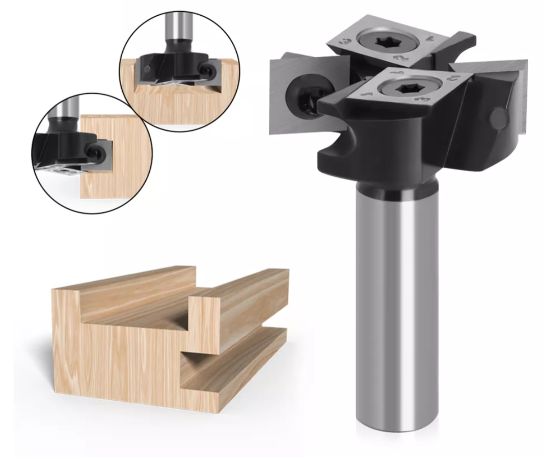 SIT TOOL SIT-RC2250 Insert Mini Surfacing & Rabbeting Flycutter 2+2 Flute Design 1-1/2" D, 1/2 Inch Shank Router Bit -ดอกเร้าเตอร์ปรับหน้าไม้ และบังใบ กว้าง 1-1/2นิ้ว แกน 1/2นิ้ว มีใบตัดคาร์ไบด์ชนิดเปลี่ยนได้ SIT TOOL รุ่น SIT-RC2250