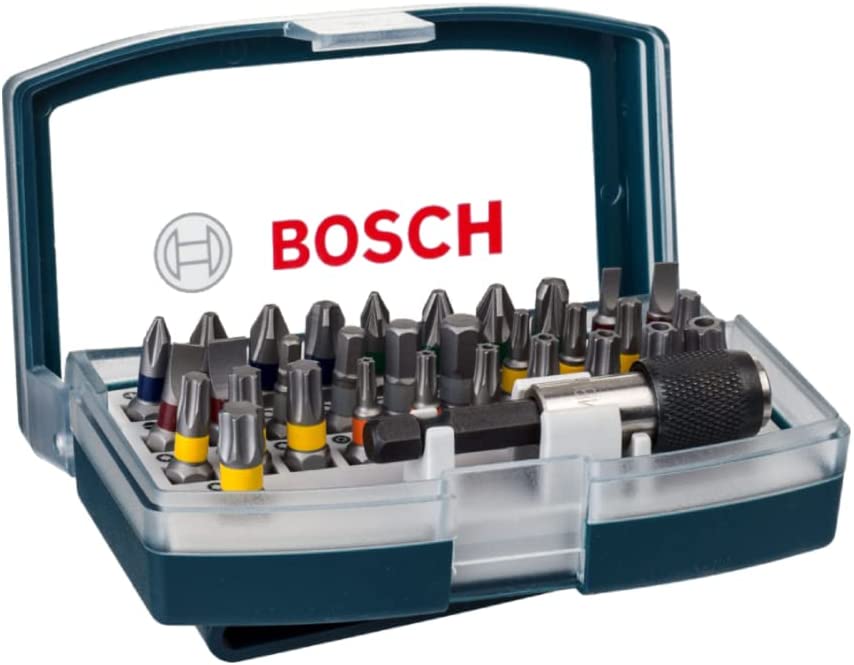 BOSCH 2607017359 Screwdriver Bit, Set with Belt, Clip 32 Pcs, 0 V, Silver - ชุดดอกไขควง พร้อมข้อต่ออเนกประสงค์ X-Line 32 ชิ้น - 2607017359