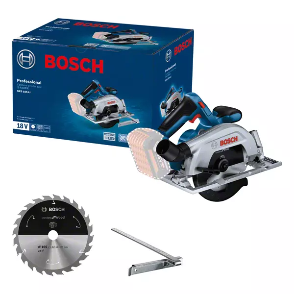 BOSCH GKS 185-LI Cordless Circular Saw - เลื่อยวงเดือนไร้สาย 18 โวล์ท (ตัวเปล่า ไม่มีแบตเตอรี่ และแท่นชาร์ทมาให้) BOSCH รุ่น GKS 185-LI - 06016C12L1