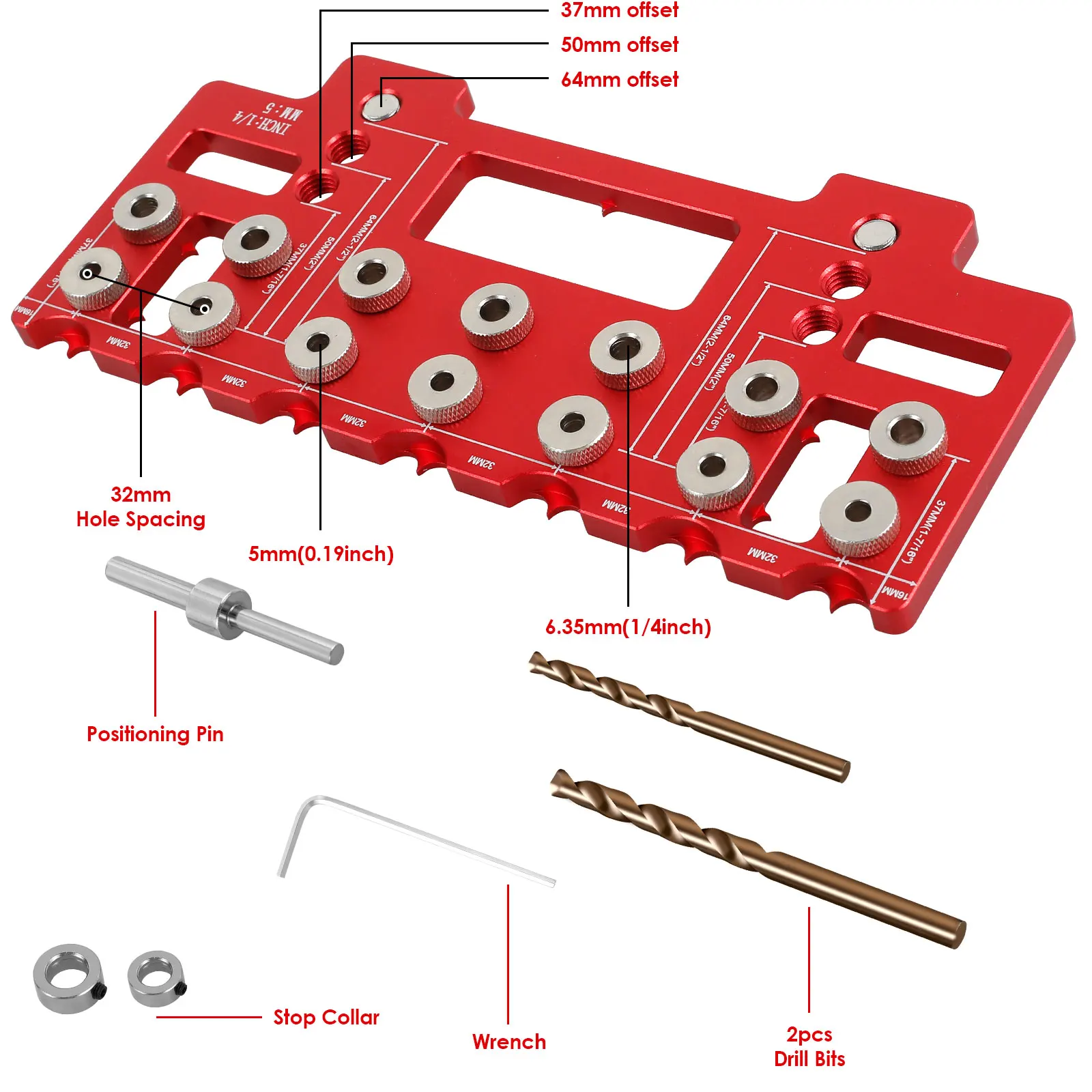 SIT TOOL SIT-KHI3220 Cabinet Hardware Jig and Shelf Pin Jig - จิ๊กสำหรับติดตั้งมือจับ ปุ่มดึง ลิ้นชัก ประตูตู้ และ จิ๊กเจาะรูติดตั้งปุ่มรับชั้นในตู้ SIT TOOL รุ่น SIT-KHI3220