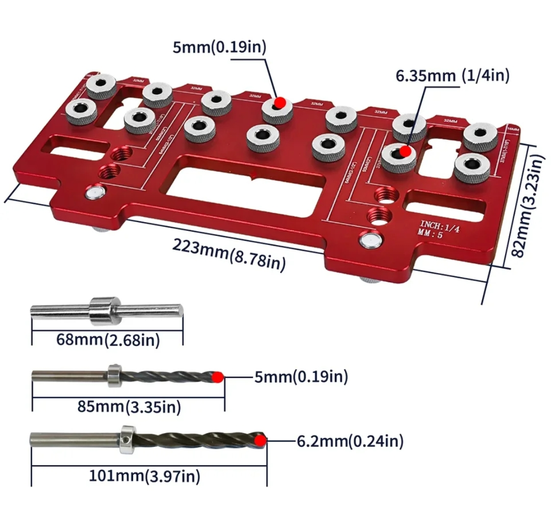 SIT TOOL SIT-KHI3220 Cabinet Hardware Jig and Shelf Pin Jig - จิ๊กสำหรับติดตั้งมือจับ ปุ่มดึง ลิ้นชัก ประตูตู้ และ จิ๊กเจาะรูติดตั้งปุ่มรับชั้นในตู้ SIT TOOL รุ่น SIT-KHI3220
