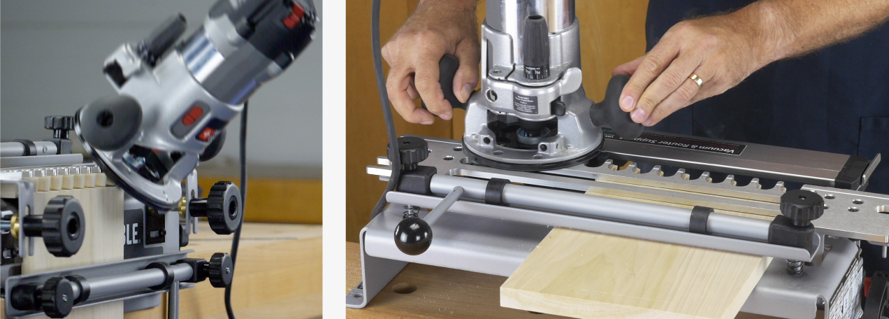 LEIGH VRS1200 Vacuum & Router Support for Porter-Cable 4200 Series (4210, 4212 และ 4216) Dovetail Jigs - ชุดดูดฝุ่นและฐานรองรับเร้าเตอร์สำหรับจิ๊กทำเดือยหางเหยี่ยว Porter Cable * (Made in Canada)