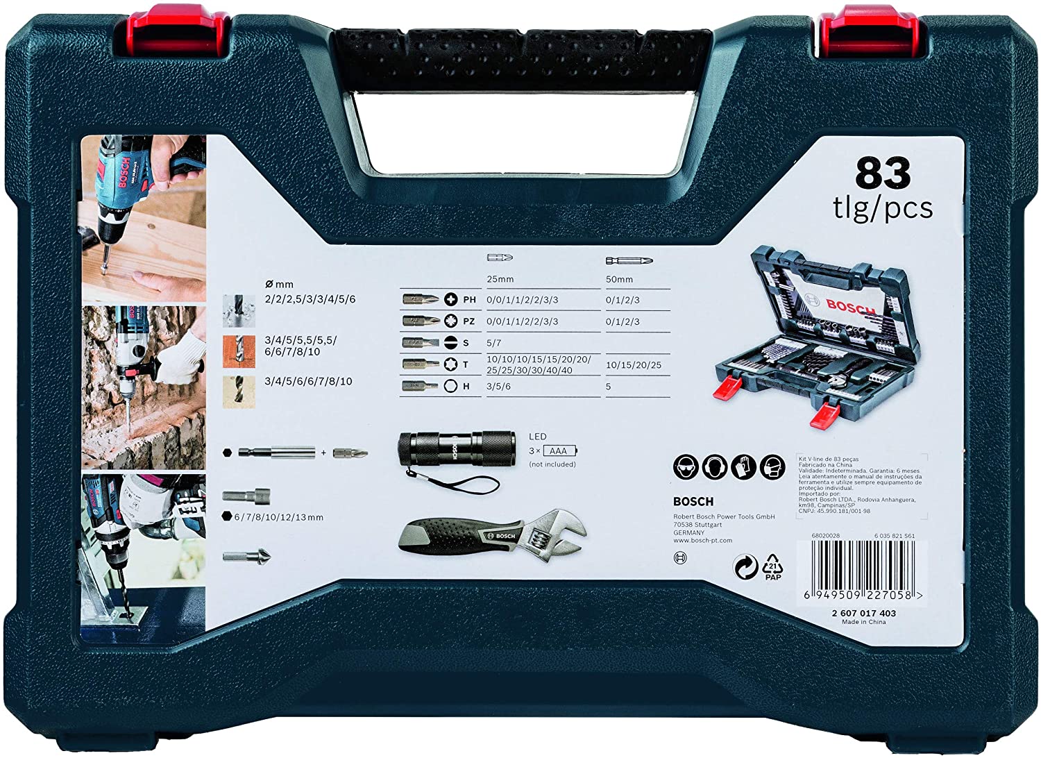 BOSCH 2607017403 83pcs V-line Drills Screwdriver Bits Set - อุปกรณ์เสริม V-line 83 ชิ้น - 2607017403