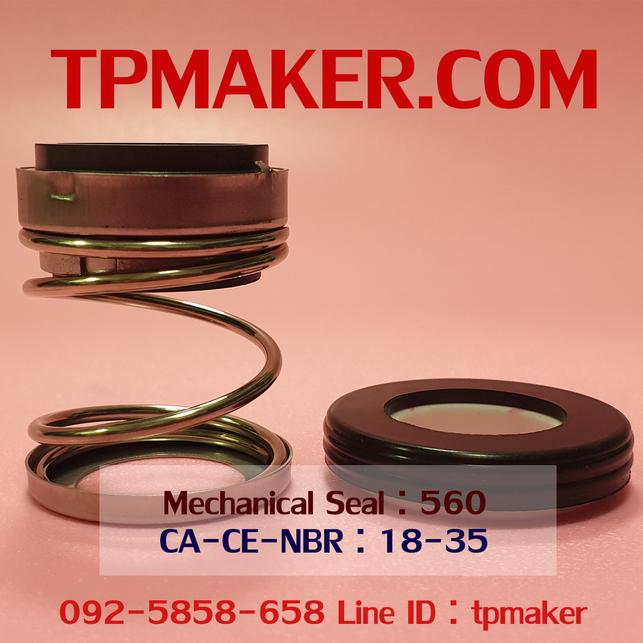 Mechanical Seal แมคคานิคอล ซีล : รุ่น560 สปริงตรง : 18-35 CA-CE-NBR