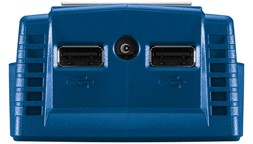 BOSCH GAA 18V-24 USB Adapter for 14.4/18v - แหล่งจ่ายไฟ USB ใช้งานร่วมกับแบตเตอรี่เครื่องมือไร้สายของบ๊อช (ไม่รวมแบตเตอรี่) - 1600A00J61