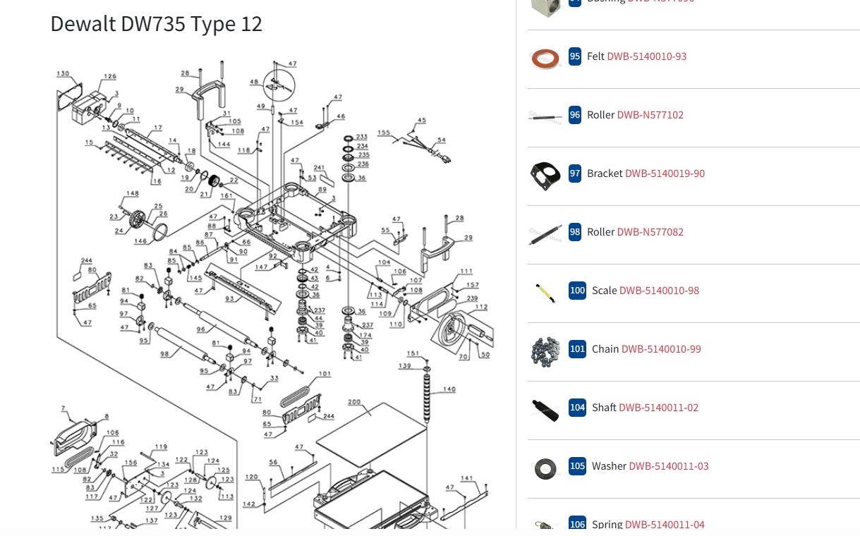 DEWALT Front and Rear Roller Replacement Parts for Dewalt DW735 - ชุดอะไหล่เพลาลูกกลิ้งยางป้อนไม้ หน้าและหลัง สำหรับเครื่องรีดไม้ Dewalt DW735 (มีให้เลือก2แบบ KR1 หรือ KR2 ) ตรวจสอบสถานะสินค้าก่อนสั่งซื้อหากเป็นสินค้าสั่งซื้อล่วงหน้า Pre-Order ประมาณ 20วั