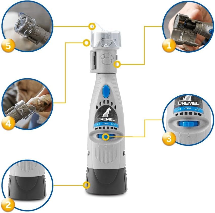 DREMEL 7020-PGK Pet Nail Grooming Kit, Quiet Electric Dog Nail File Care Set - ชุดเครื่องมือตะไบเล็บสัตว์เลี้ยง Dremel รุ่น 7020-PGK - F0137020JA
