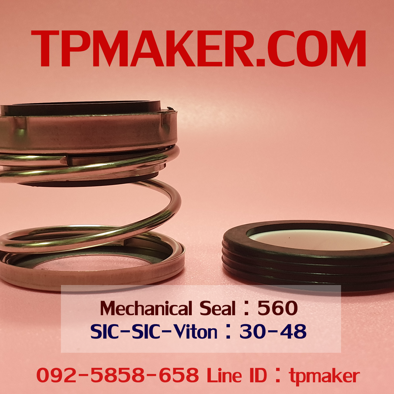Mechanical Seal แมคคานิคอล ซีล : รุ่น560 สปริงตรง : 30-48 SIC-SIC-Viton
