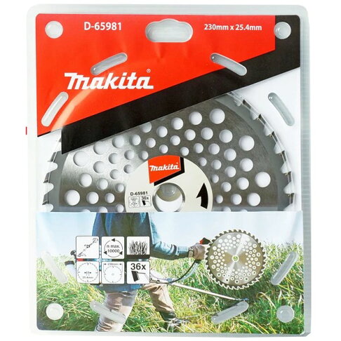 MAKITA D-65981 Light Chip Saw (for Grass Mowers and Trimmers), Outer Diameter 230 mm - ใบตัดหญ้ากลม ฟันคาร์ไบต์ ตัดกิ่งไม้ และต้นไม้ขนาดเล็ก 230มม Makita รุ่น D-65981 (มาแทนรุ่น A-56926)