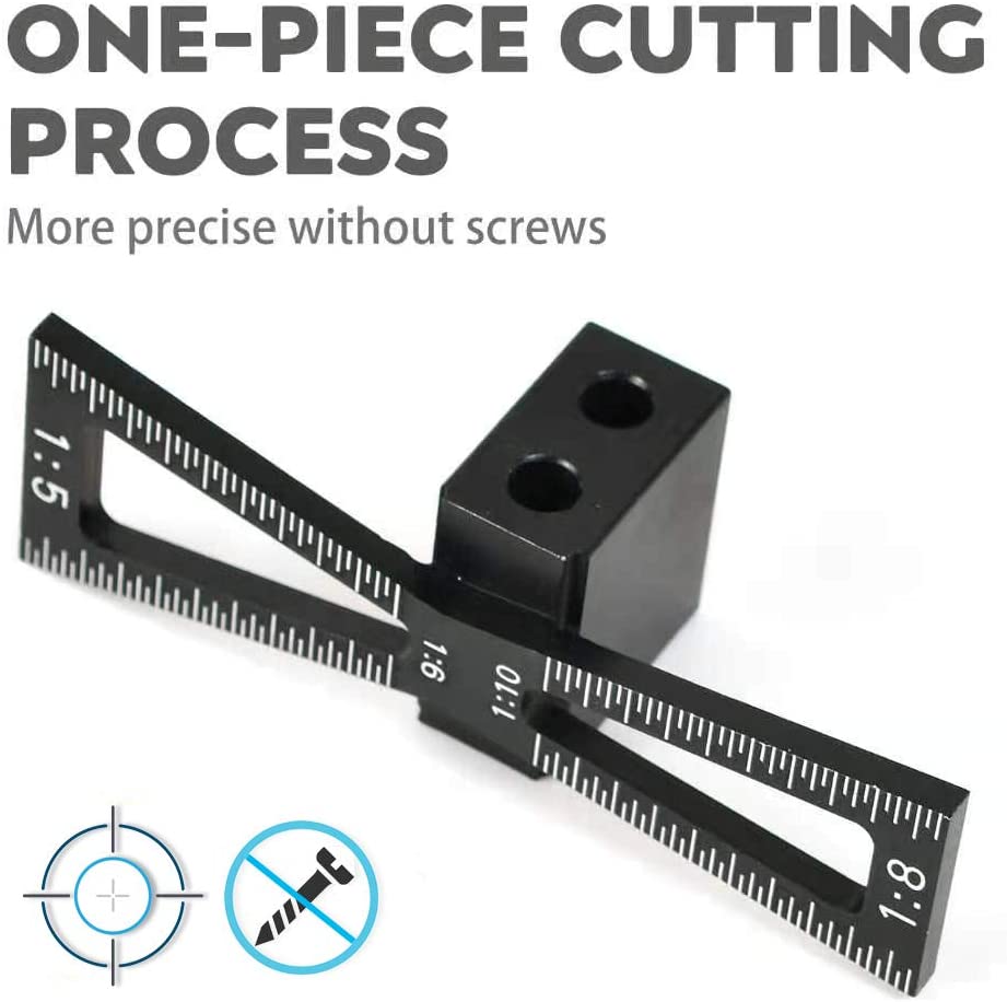SIT TOOL 330340 Dovetail Marker Wood Joints Gauge Tool with Scale 1:5 1:6 1:8 and 1:10 - ตัวเกจช่วยขีดเส้นสำหรับตัดเดือยหางเหยี่ยวด้วยเลื่อยมือให้เที่ยงตรงในการตัด SIT TOOL รุ่น 330340