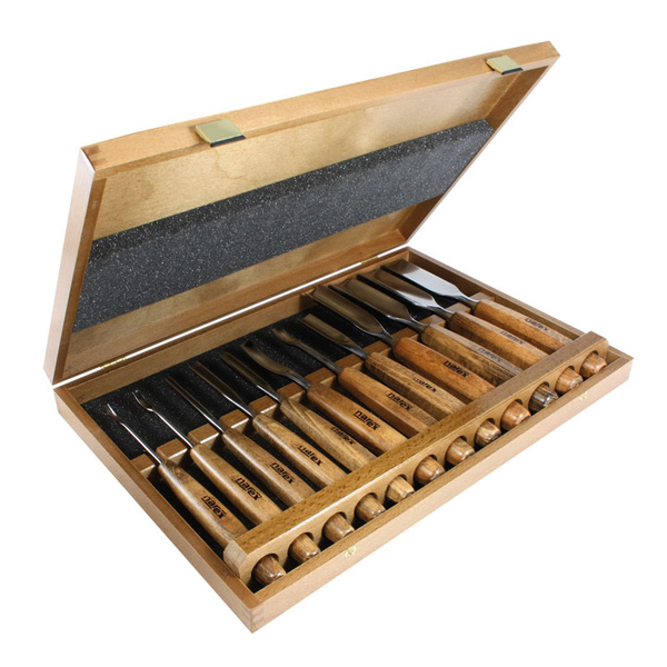 NAREX 868100 Set of carving chisels, PROFI 12pcs - ชุดสิ่วแกะสลักรุ่นสุดยอดของ NAREX (Made in Czech Republic)