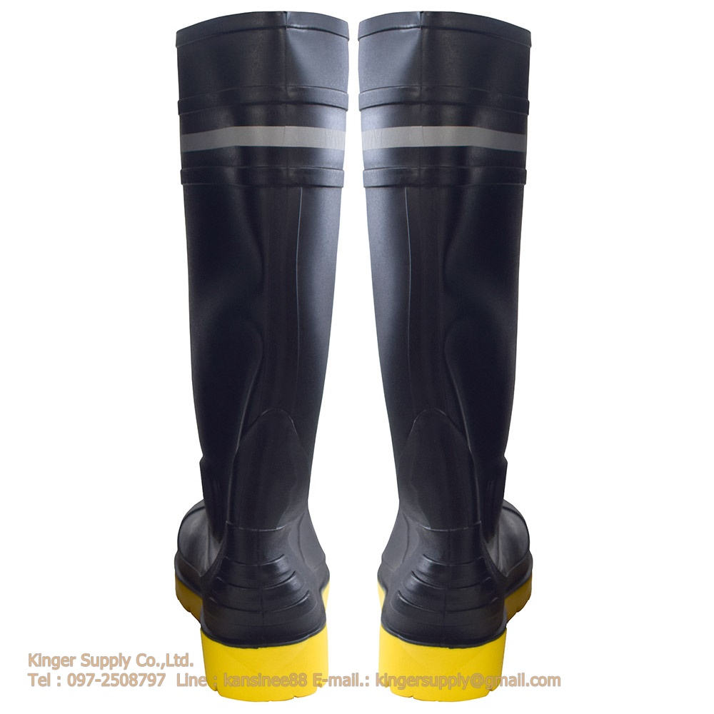 รองเท้าบูทเซฟตี้หัวเหล็ก BLACK SAFETY BOOT PVC สูง 40 cm