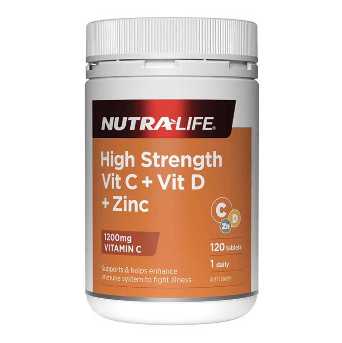 Nutra-Life High Strength Vitamin C 1200 + D + Zinc (120 เม็ด)