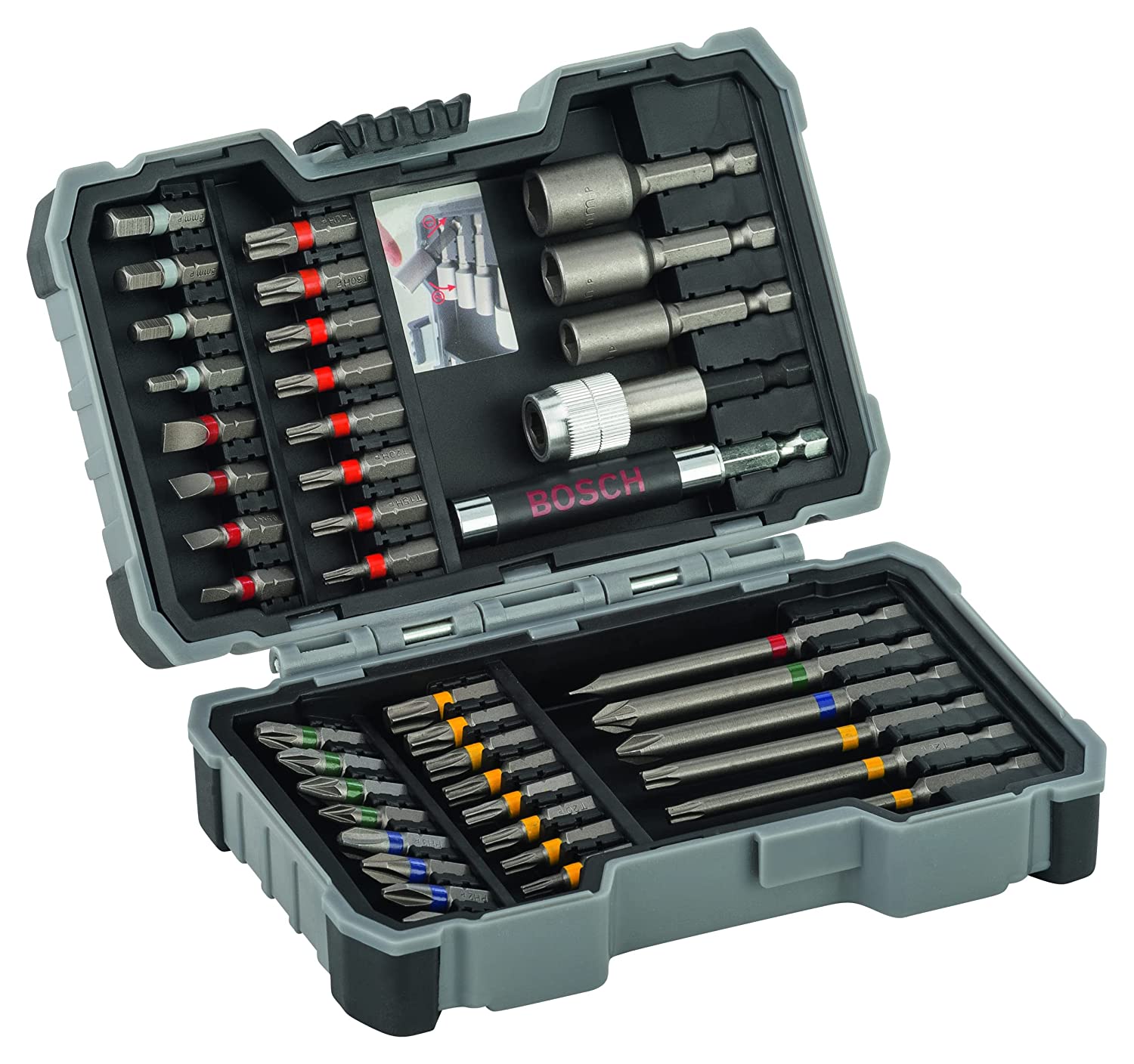 BOSCH 2607017164 43 Piece Bit-/Nut setter Drill Bit Sets - ชุดดอกไขควง X-LINE 43 ชิ้น ชุดบล๊อก และดอกสว่าน พร้อมข้อต่อเอนกประสงค์ - 2607017164