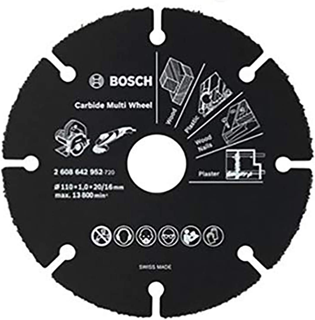 BOSCH 2608642952 Carbide Multi Wheelม 4-inch/ 110mm - ใบตัดไม้ ไม้มีตะปู พลาสติก พลาสเตอร์ ไฟเบอร์กลาส - ขนาด 4นิ้ว/ 110มม. - 2608642952