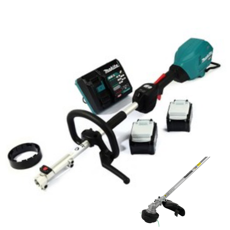 MAKITA UX01GM203 - 40Vmax XGT Brushless Split Shaft Power head with EM405MP Straight Shaft Line Trimmer, 2x 4.0Ah Batteries and Charger - เครื่องมืองานสวนอเนกประสงค์ 40 โวล์ท เครื่องพร้อมหัวก้านเล็ม EM405MP แบตเตอรี่ 4.0Ah 2ก้อน และแท่นชาร์จ