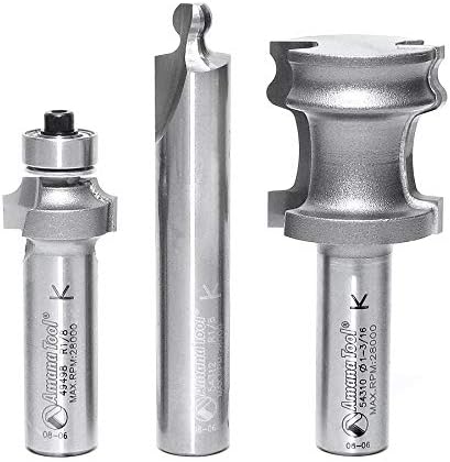 AMANA TOOL 54314 - 3-Piece Carbide Tipped Tambour Door/Appliance Garage Door 1/2 Inch Shank Set - ชุดดอกเร้าเตอร์สำหรับทำประตูโค้ง แกน 1/2นิ้ว AMANA TOOL รุ่น 54314 (สินค้าสั่งซื้อล่วงหน้า Pre-Order)