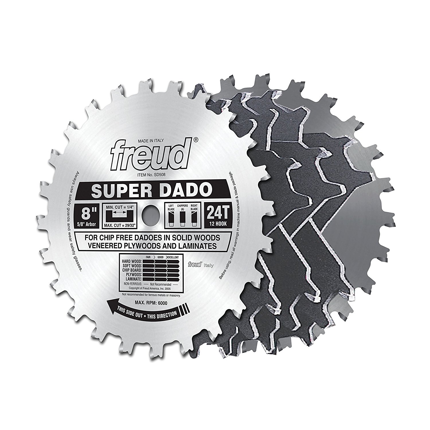 FREUD SD508 Super Stacked Dado Set - ชุดใบเลื่อยเซาะร่องขนาด 8-inch แบบซ้อนเป็นชั้น U.S.A. (สินค้าสั่งซื้อล่วงหน้า Pre-Order)