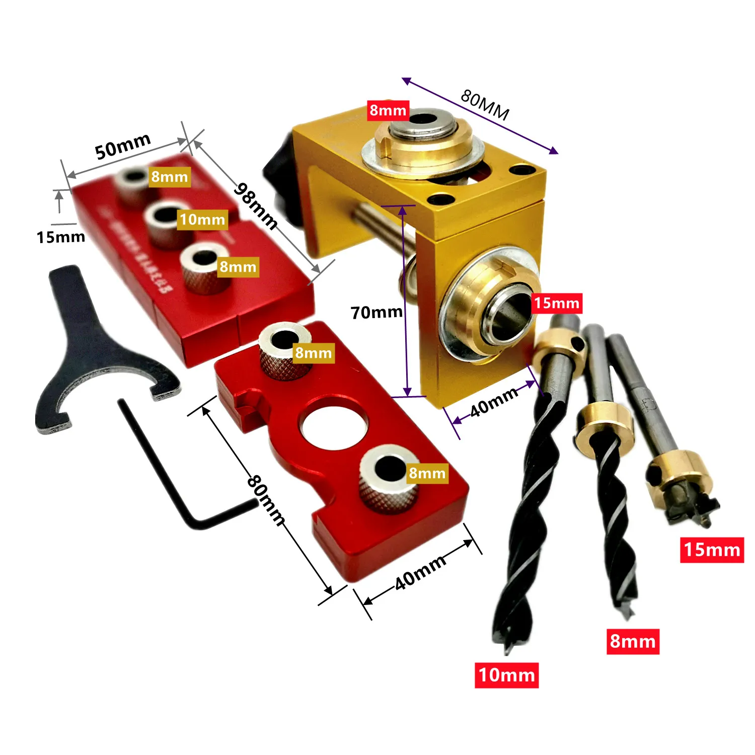 JIGHOLE JH-001-RG Doweling Jig, Fast Connecting Cam Fitting Drill Guide Jig - จิ๊กเจาะเดือยกลม จิ๊กเจาะเกือกม้า และเจาะฝังเดือยเหล็กยึดเกือกม้า JIGHOLE รุ่น JH-001-RG