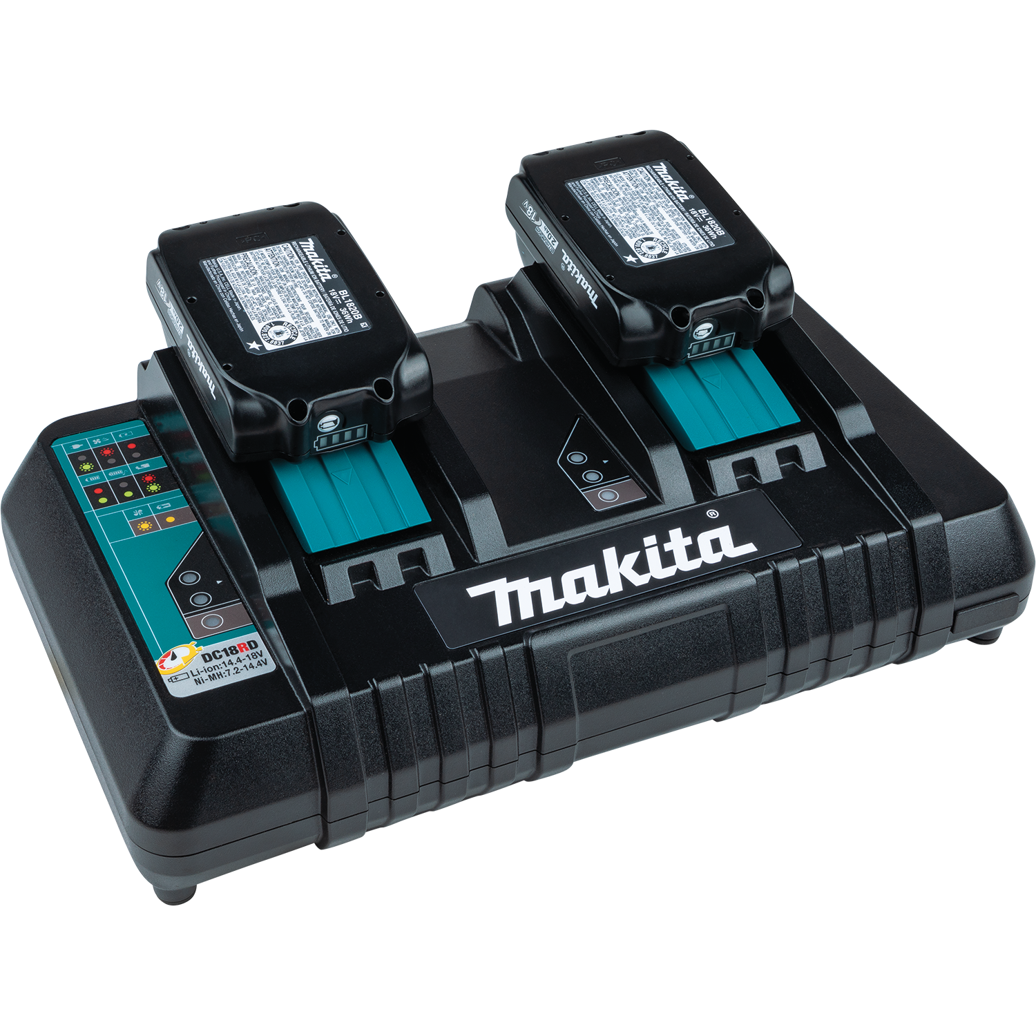 MAKITA DC18RD - 18V LXT® Lithium‑Ion Dual Port Rapid Optimum Charger - แท่นชาร์ทเร็วพร้อมกัน 2 ก้อนสำหรับชาร์จแบตเตอรี่ลิเธียมไอออน มากีต้า รุ่น DC18RD