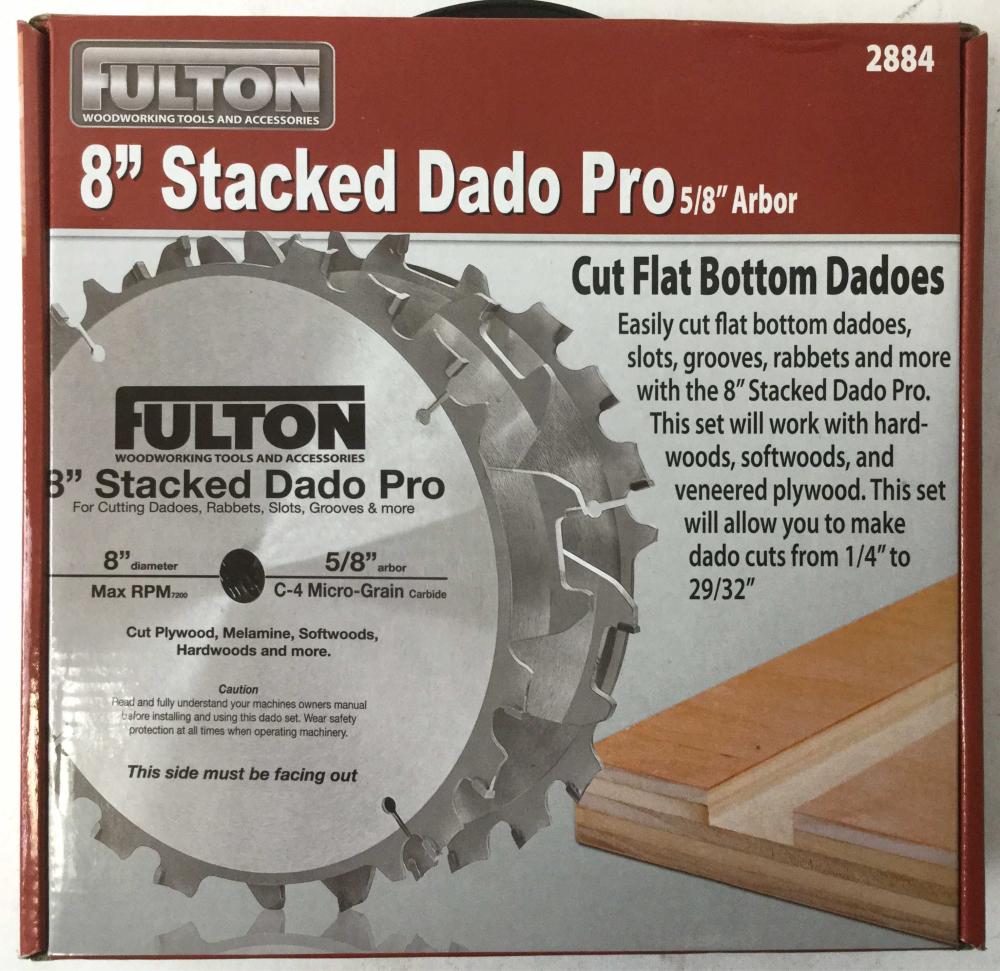 FULTON 2884 8" Stacked Dado Pro 5/8" Arbor Saw Blades - ชุดใบเลื่อยเซาะร่อง ขนาด 8นิ้ว Fulton รุ่น 2884