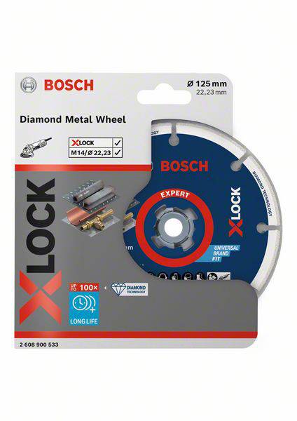 BOSCH 2608900533 X-LOCK Diamond cutting disc Diameter 125 cm Bore diameter 22.23 mm - ใบเพชรตัดเหล็กขนาด 5" - 2608900533