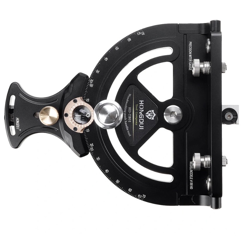HONGDUI Precision Miter Gauge and Adjustable Miter Bar - ตัวพาไม้ตัดขวางเสี้ยน พร้อมแขนพาไม้ของ Hongdui สำหรับโต๊ะเลื่อยที่ใช้ร่อง Miter มาตรฐาน U.S. และมาตรฐาน Bosch ยุโรป (สินค้าสั่งซื้อล่วงหน้า - Pre-Order)