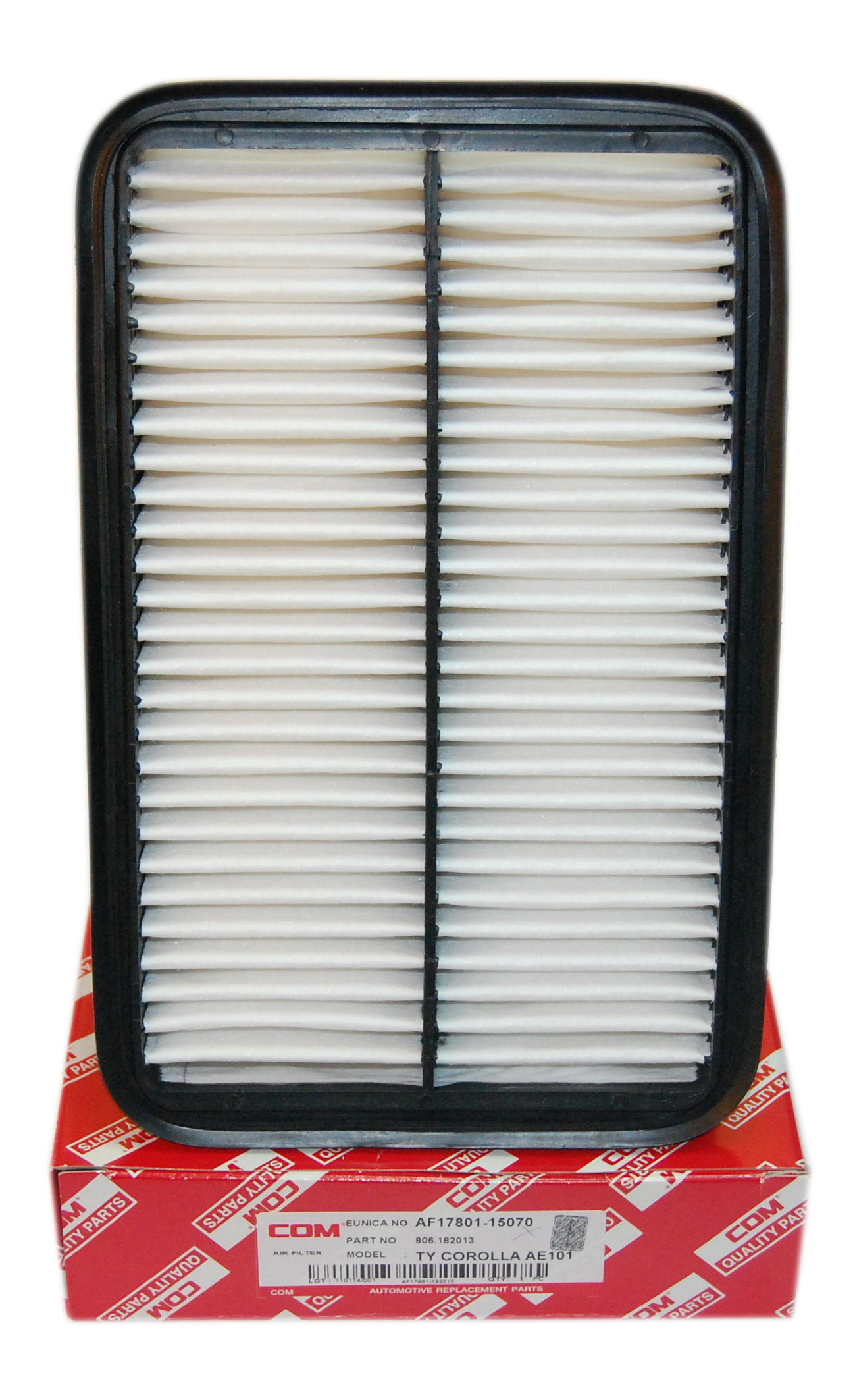 กรองอากาศ TOYOTA COROLLA โฉมสามห่วง/ตูดเป็ด 1.5 (5AFE) AE100, AE110 / 1.6(4AFE) AE101,AE111 ,ไส้กรอง COM