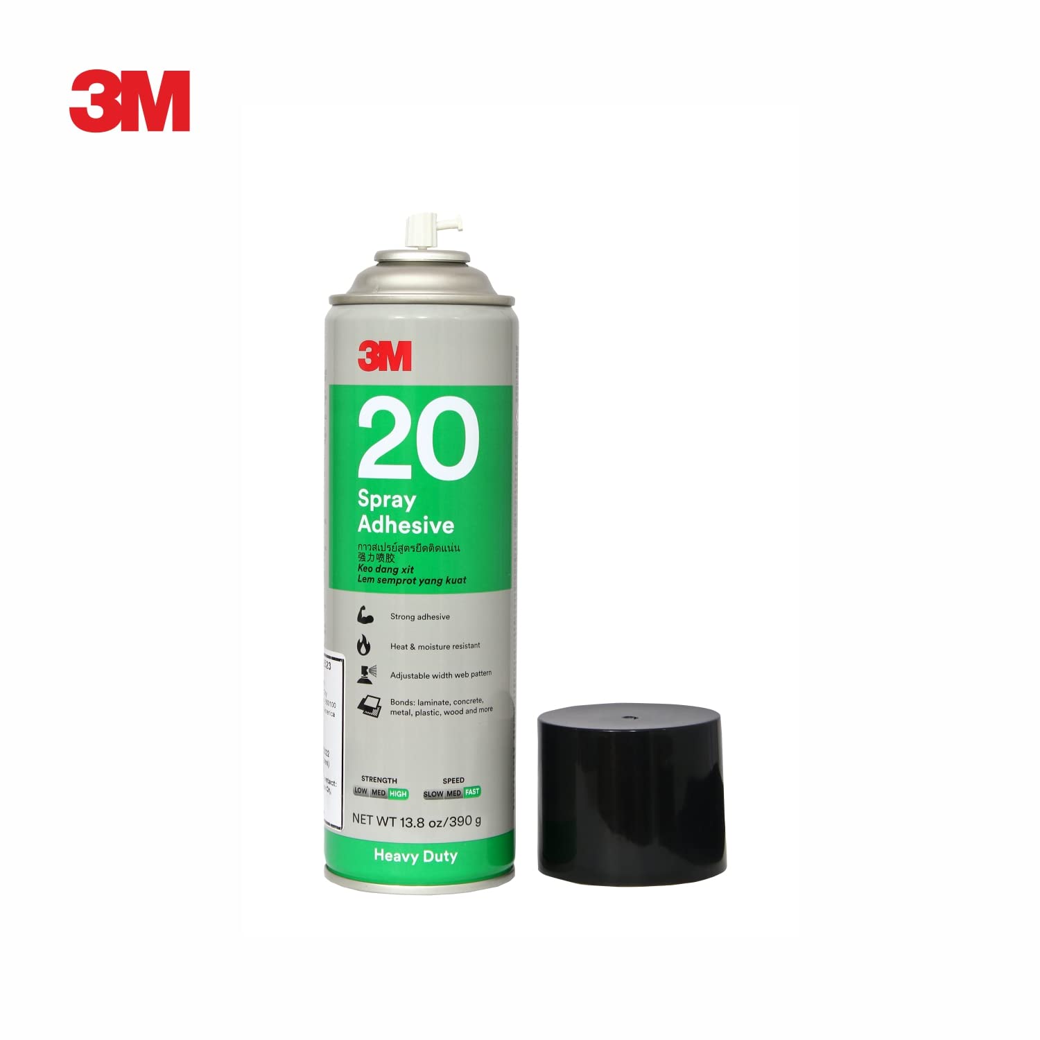 3M Heavy Duty 20 Spray Adhesive Clear, Can, Net Weight 13.75 oz. (391g.) กาวยางสเปรย์ เบอร์ 20 สำหรับงานไม้ ขนาด 13.75 ออนซ์ (391 กรัม)