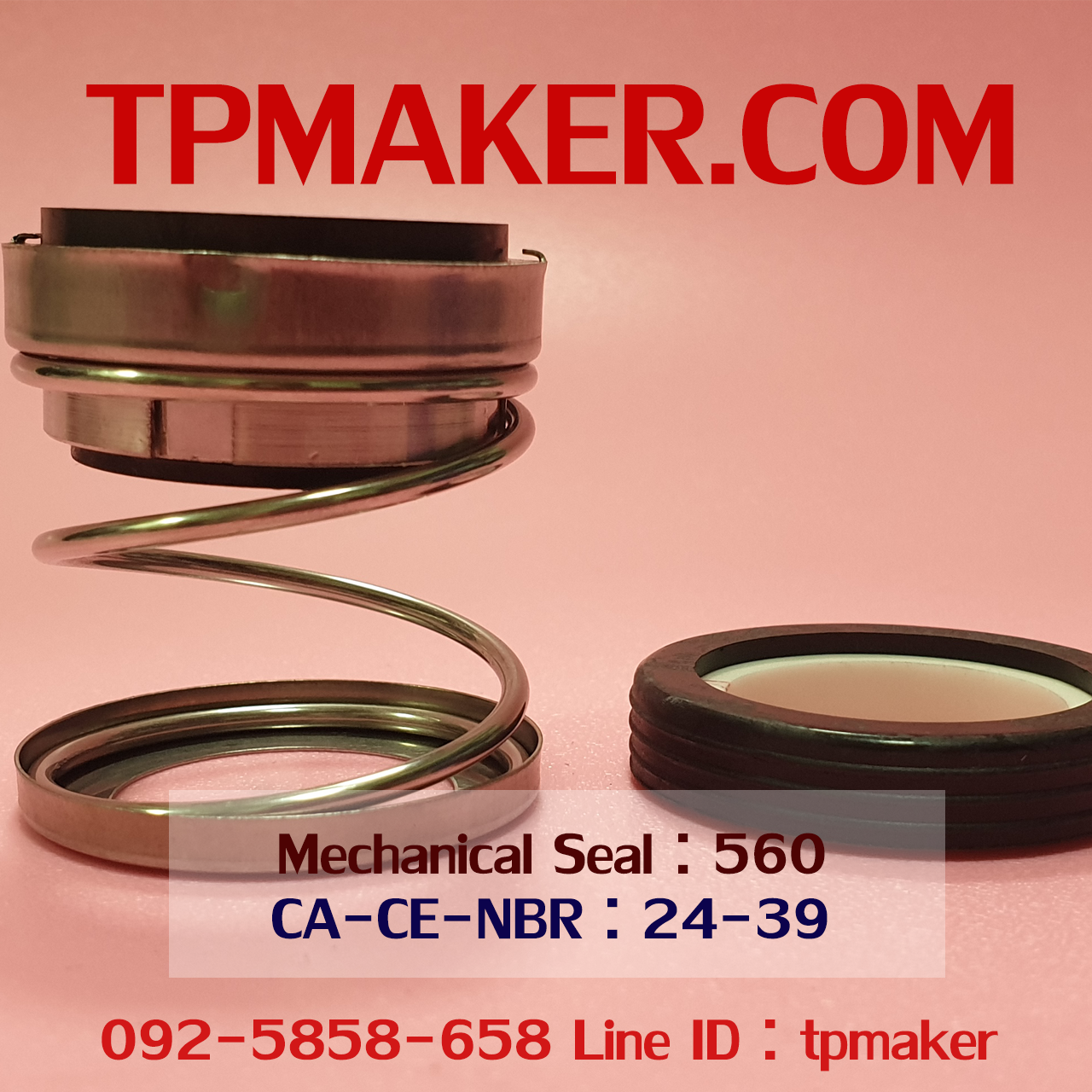 Mechanical Seal แมคคานิคอล ซีล : รุ่น560 สปริงตรง : 24-39 CA-CE-NBR