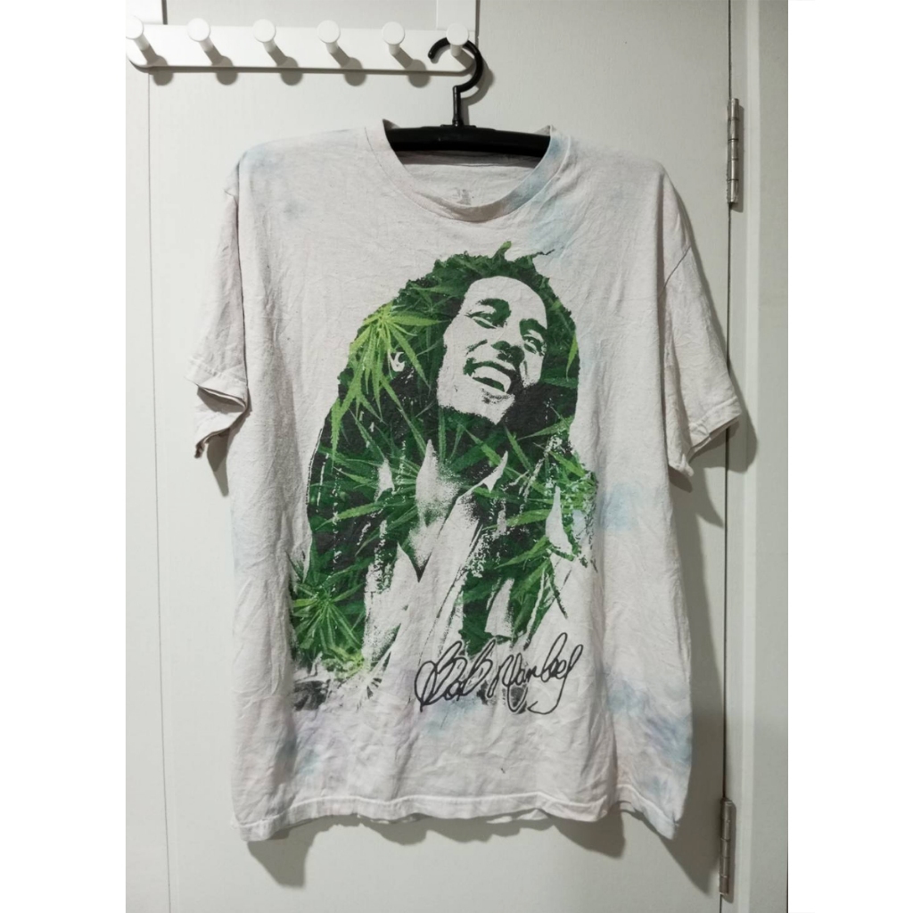 เสื้อยืดวินเทจ มือสอง T-Shirt Vingtage บ็อบมาร์เลย์ Bob Marley สายเขียว มือสอง
