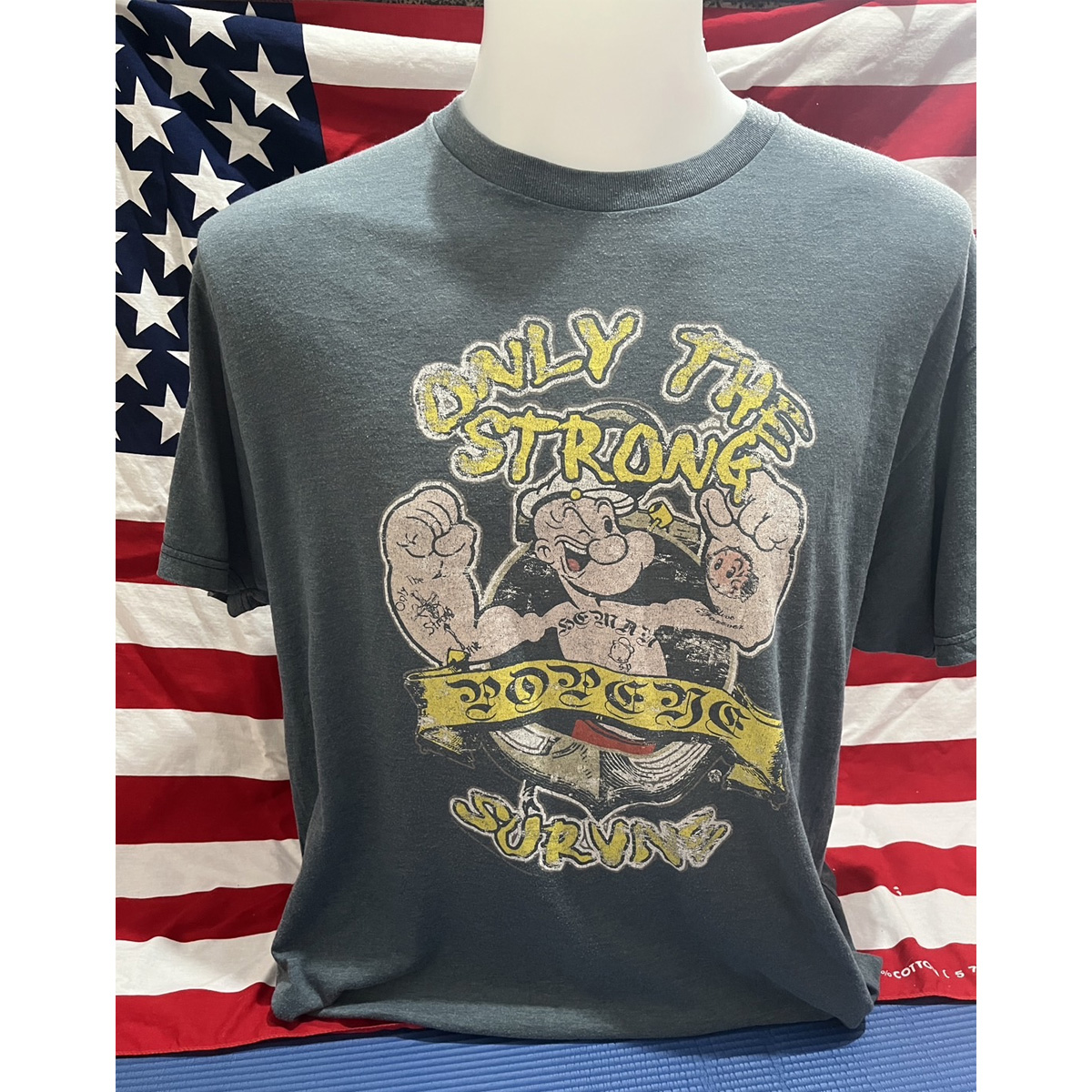 เสื้อยืดวินเทจ มือสอง T-Shirt Vingtage ลายการ์ตูน ป๊อปอาย Popeye งานป้าย POPEYE