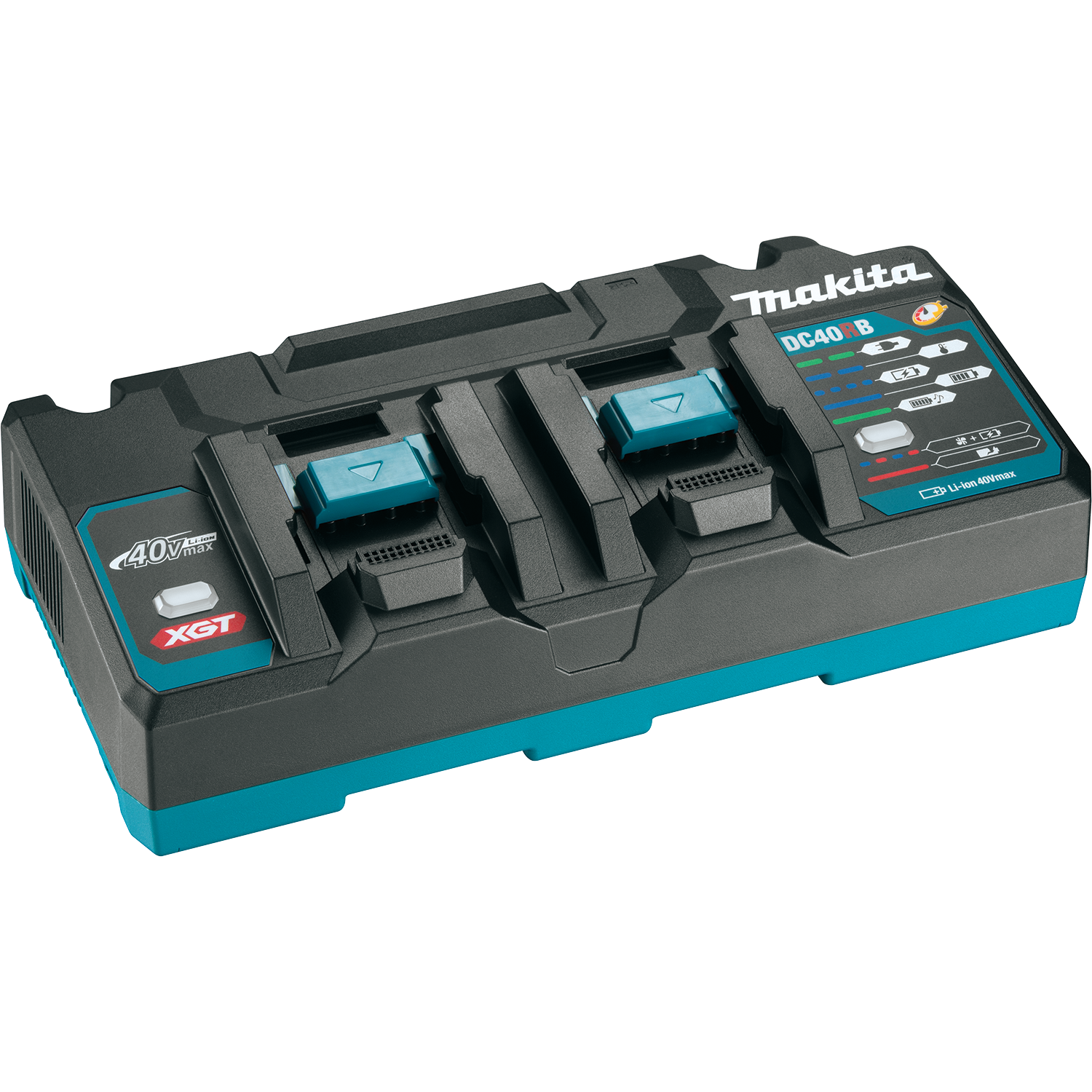 MAKITA DC40RB - 40V Dual Port Rapid Optimum Charger - แท่นชาร์ทเร็วแบบคู่ สำหรับแบตเตอรี่ลิเธียมไอออน 40 โวล์ท มากีต้า รุ่น DC40RB
