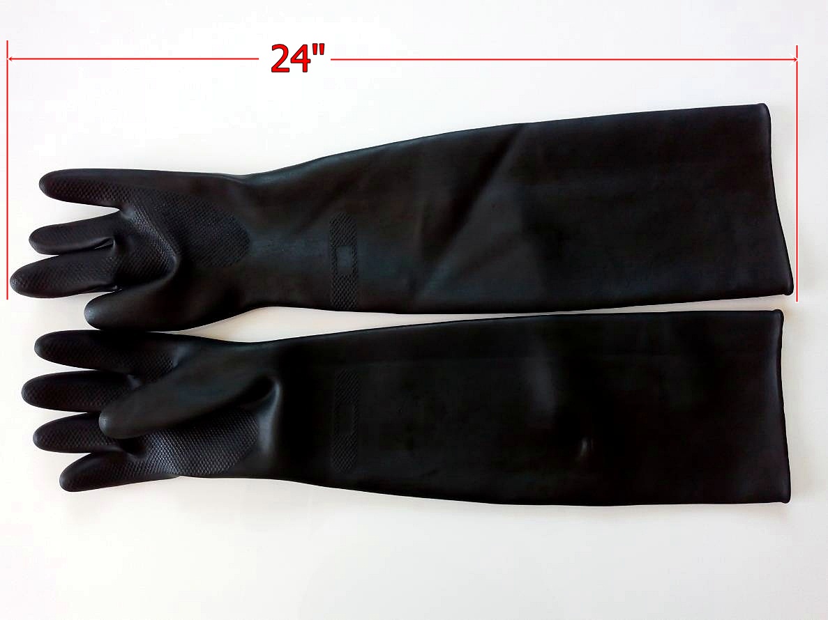 ถุงมือยางดำชนิดหนาป้องกันสารเคมีTIGERTEX