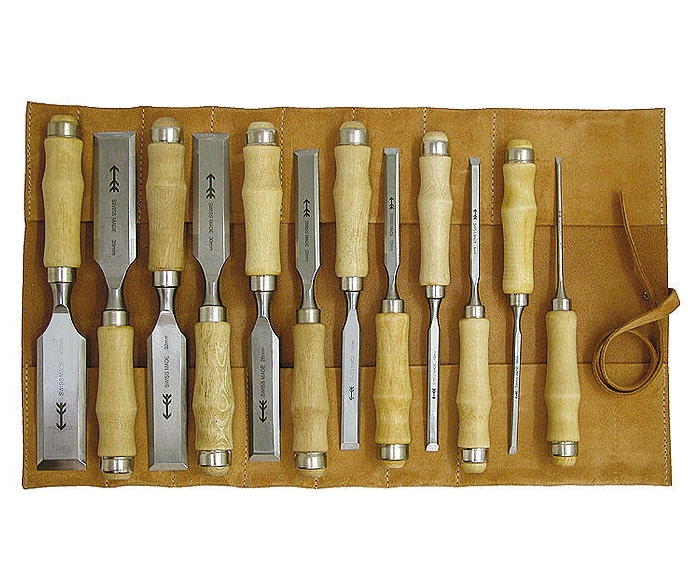 PFEIL 6 or 12 Bench Chisel Sets - สิ่วชุด 6 เล่ม หรือ 12 เล่ม PFEIL รุ่น Z.1 (Swiss made) (สินค้าสั่งซื้อล่วงหน้า Pre-Order)