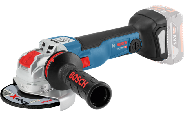 BOSCH GWX 18V-10 C 125mm. Cordless Angle Grinder with X-LOCK - เครื่องเจียรไร้สายขนาด 5 นิ้ว ใช้แบตเตอรี่ Li-Ion 18โวลท์ - 06017B0200