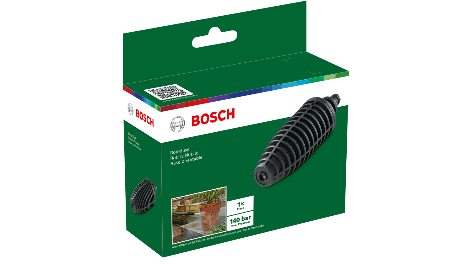 BOSCH F016800580 - Rotary Nozzle - หัวฉีดน้ำแบบหมุนควงสว่าน สำหรับเครื่องฉีดน้ำแรงดันสูง - F016800580